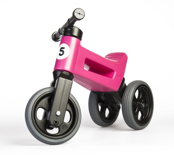 Odrážadlo FUNNY WHEELS Rider Šport ružové 2v1, výška sedla 28/30cm nosnosť 25kg 18m + v krabici