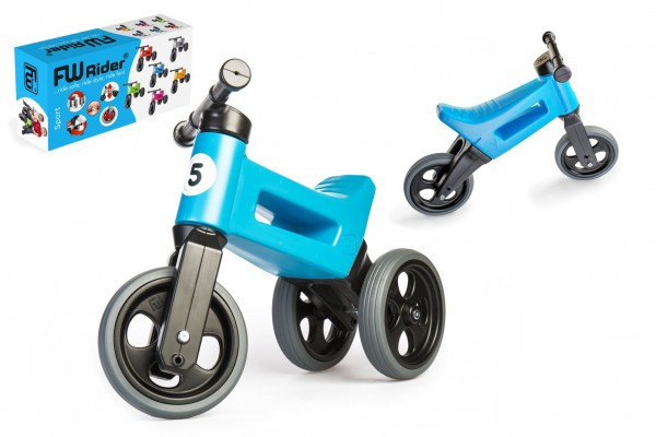 Odrážedlo FUNNY WHEELS Rider Sport modré 2v1, výška sedla 28/30cm nosnost 25kg 18m+ v krabici