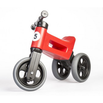 Odrážedlo FUNNY WHEELS Rider Sport červené 2v1, výška sedla 28/30cm nosnost 25kg 18m+ v krabici