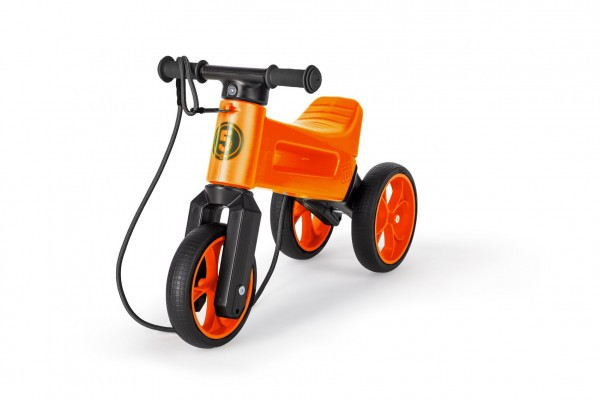 Odrážadlo FUNNY WHEELS Rider SuperSport oranž. 2v1+popruh, vyššie. sedlá 28/30cm nos. 25kg 18m+ vs