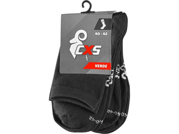 Ponožky CXS VERDE, čierne, 3 páry, veľ. 40-42