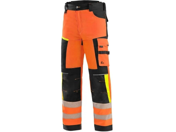 Nohavice CXS BENSON výstražné, pánske, oranžovo-čierne, veľ. 68