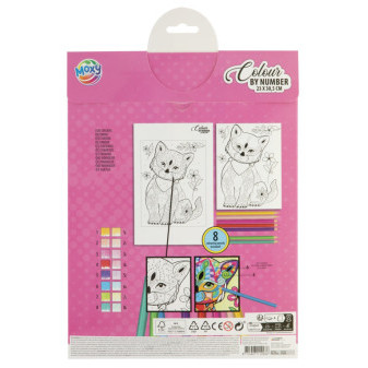 Kreatívny set maľovanie podľa čísel + 8 pasteliek 23x30,5 cm mačka