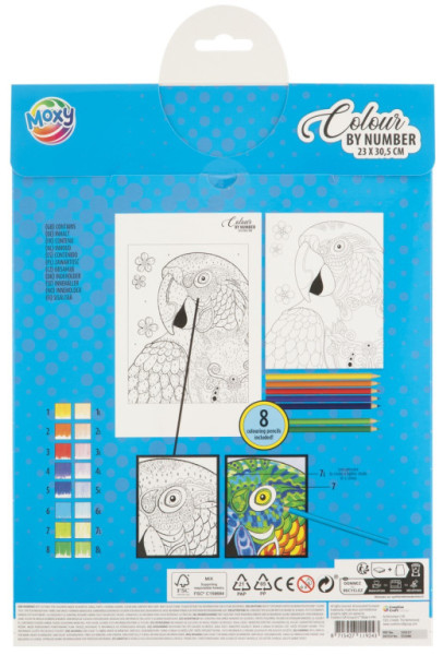Kreatívny set maľovanie podľa čísel + 8 pasteliek 23x30,5 cm