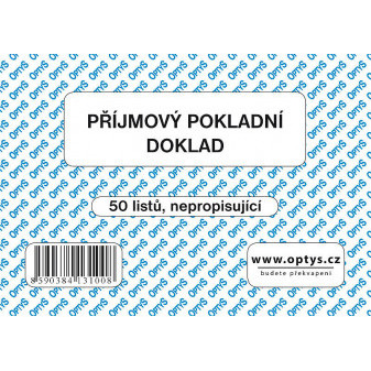 OP 1310 Príjmový pokladničný doklad jednoduchý A6 50 listov