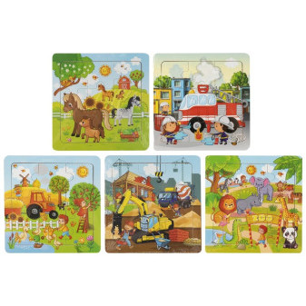 Puzzle drevené doskové 9 dielikov 15x15 cm