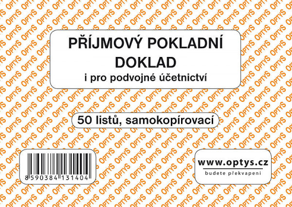 OP 1314 Príjmový pokladničný doklad pre podvoj.účtovníctvo samopropisovací A6 50 listov