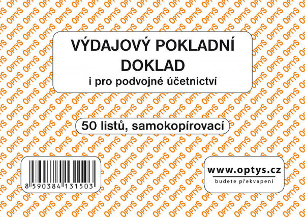 OP 1315 Výdajový pokladničný doklad pre podvoj.účtovníctvo samopropisovací A6 50 listov