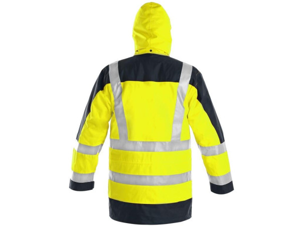 Bunda CXS LONDON, výstražná, 5 V 1, pánska, žlto-modrá, veľ. 2XL