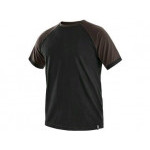 Tričko CXS OLIVER, krátky rukáv, čierno-hnedé, veľ. L