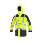 Bunda CXS LONDON, výstražná, 5 V 1, pánska, žlto-modrá, veľ. 3XL