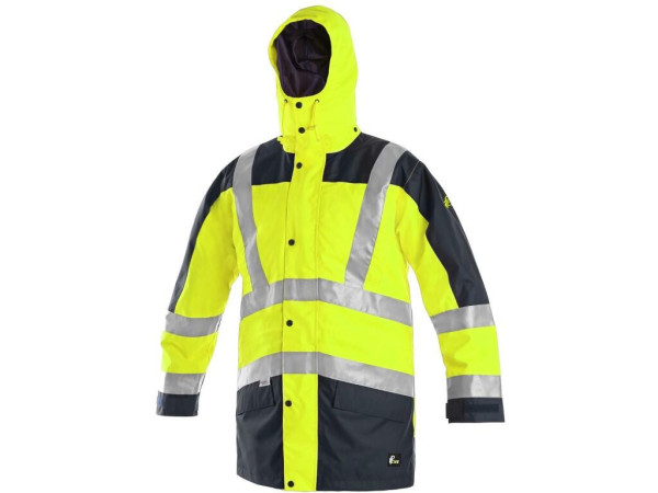Bunda CXS LONDON, výstražná, 5 V 1, pánska, žlto-modrá, veľ. 3XL