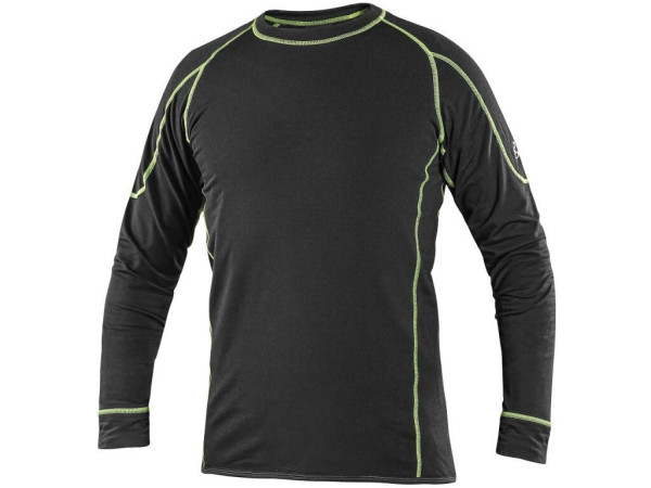 Tričko REWARD, funkčný, dlhý rukáv, pánske, čierno-zelené, vel. 2XL