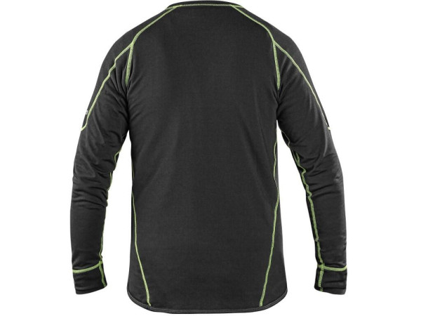 Tričko CXS REWARD, funkčný, dlhý rukáv, detské, čierno-zelené, veľ. 130