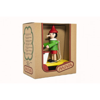 Pinocchio s xylofonem tahací dřevo 20cm v krabičce