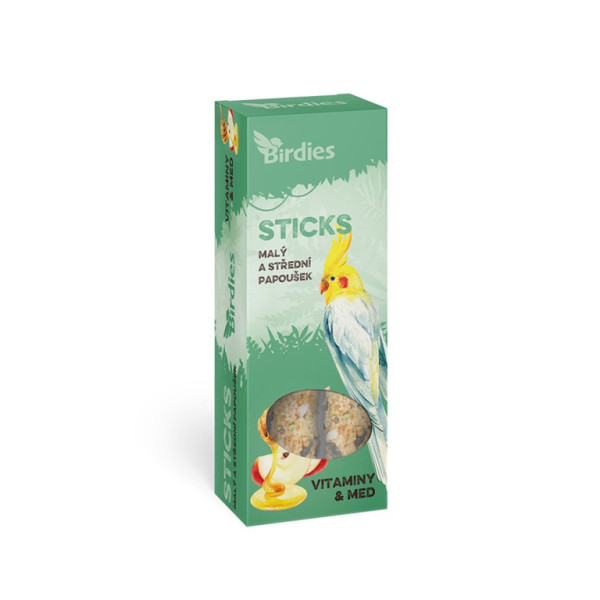 Birdies tyčinky vitamíny a med pre malé papagáje 2ks