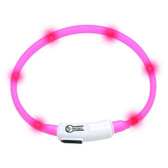 Karlie Visiolight svietiaca LED obojok 35cm ružový