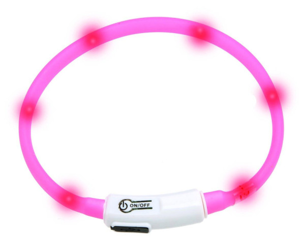 Karlie Visiolight svietiaca LED obojok 35cm ružový