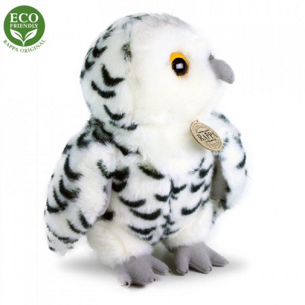 Plyšový vták sova biela 25 cm ECO-FRIENDLY