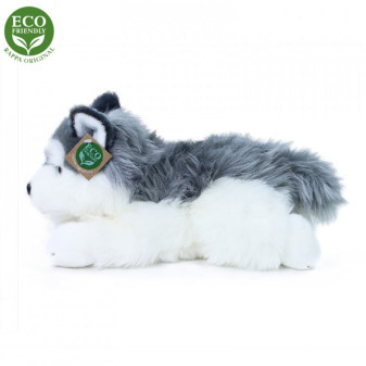 Plyšový pes husky ležiaci 30 cm ECO-FRIENDLY