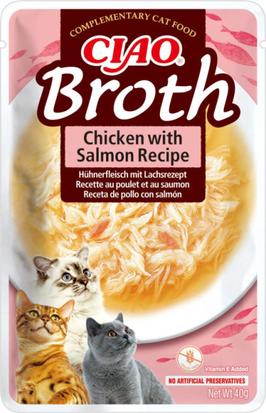 Kapsička Churu Cat Broth - kura, losos 40g
