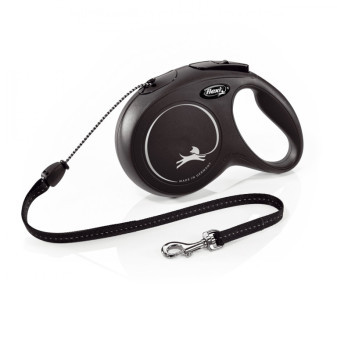 Flexi New Classic M snura 8m/20kg čierna