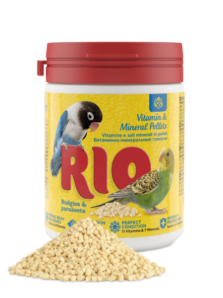 RIO vitamínové a minerálne pelety pre andulky a stredné papagáje 120g