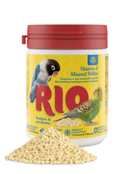 RIO vitamínové a minerálne pelety pre andulky a stredné papagáje 120g