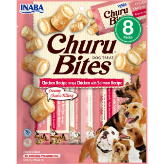 Churu dog Bites - kura, losos 96g