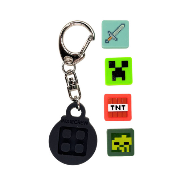 PIXIE CREW & MINECRAFT Kľúčenka čierna 4 multipixely