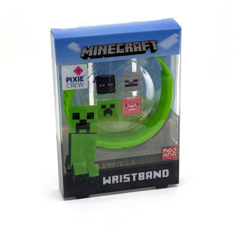 PIXIE CREW & MINECRAFT Nastaviteľný náramok zelený 4 multipixely