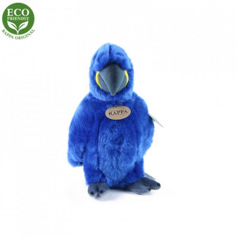 Plyšový vták papagáj modrý ara hyacintový stojaci 25 cm ECO-FRIENDLY