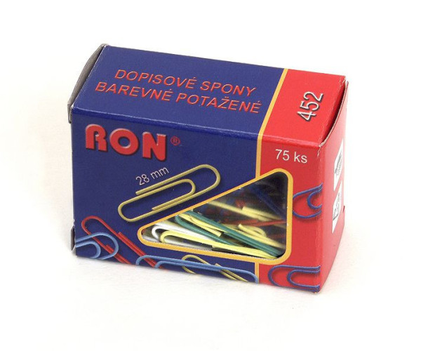 Spony 452B/28mm 75ks farebný mix RON