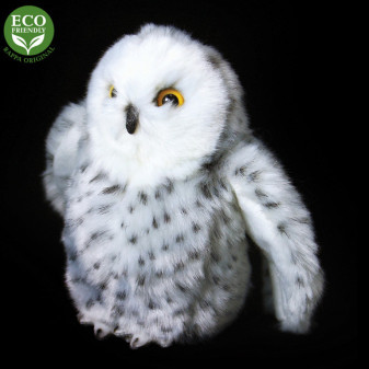 Plyšový vták sova/sovica snežná 18 cm ECO-FRIENDLY