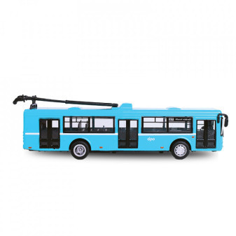 Kovový trolejbus DPO Ostrava modrý 16 cm