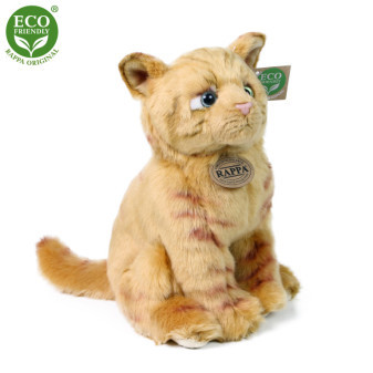 Plyšová mačka hrdzavá sediaca 25 cm ECO-FRIENDLY