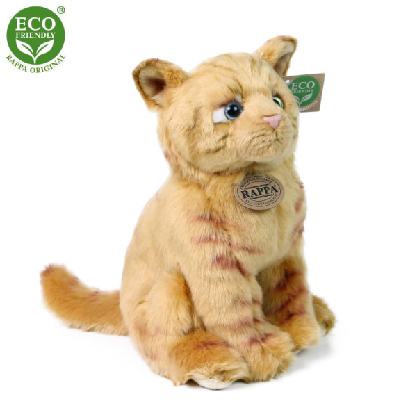 Plyšová mačka hrdzavá sediaca 25 cm ECO-FRIENDLY