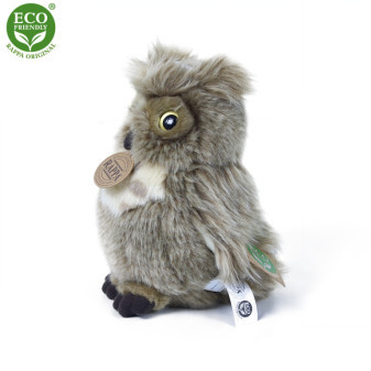 Plyšový vták sova/výr 17 cm ECO-FRIENDLY