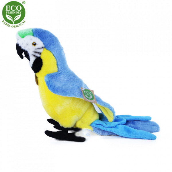 Plyšový papagáj ara modrý 25 cm ECO-FRIENDLY