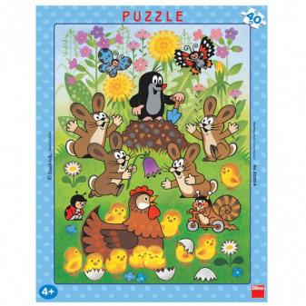 Puzzle doskové Krtko a veľká noc 29x37cm 40 dielikov