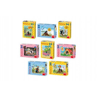 Minipuzzle Krtko 19,8x13,2cm 8 druhov 54 dielikov v krabičke 9x7x3cm