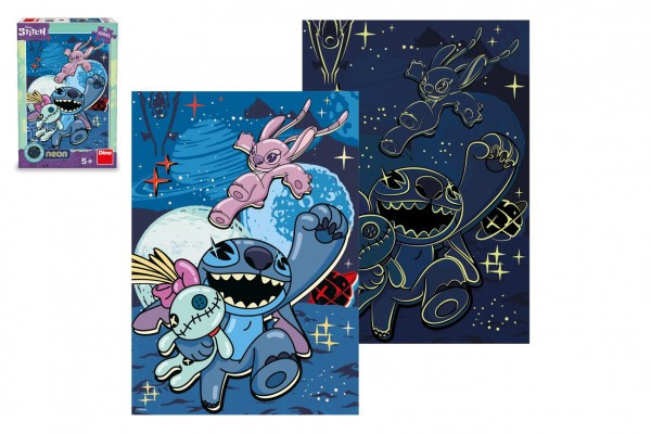 Puzzle XL Stitch svietiaci v tme neón 33x47cm 100 dielikov v krabici 20x29,5x6cm