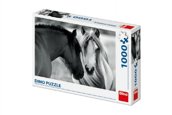 Puzzle koňa čiernobiele 66x47cm 1000 dielikov v krabici 32x23x7,5cm