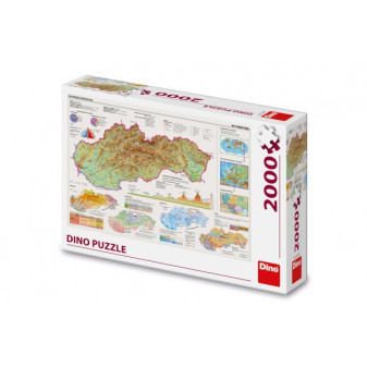 Puzzle Mapa Slovenska 97x69cm 2000 dílků v krabici 32x23x7cm