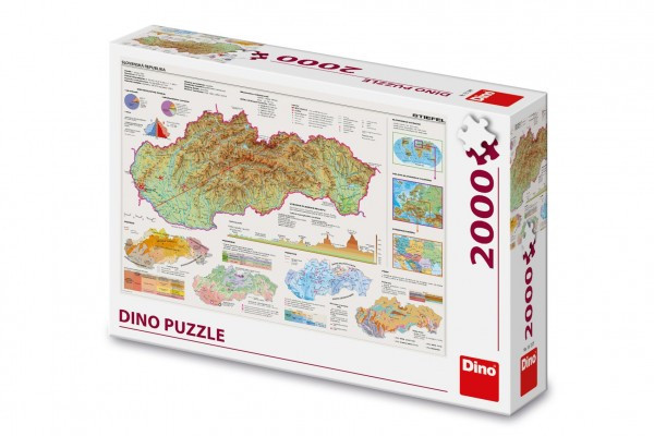 Puzzle Mapa Slovenska 97x69cm 2000 dielikov v krabici 32x23x7cm