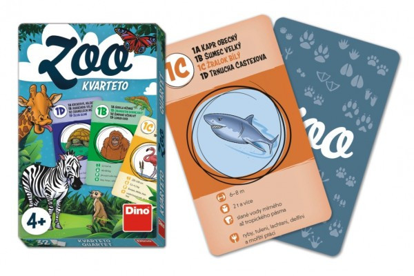 Kvarteto ZOO spoločenská hra karty 32ks v papierovej krabičke 7x11x1cm