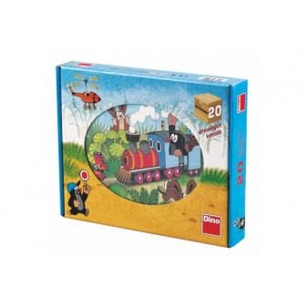 Kocky kubus Krtko a dopravné prostriedky drevo 26x21x4cm