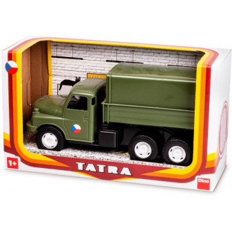 Auto nákladné Tatra 148 khaki vojenská plast 30cm v krabici 35x18x13cm