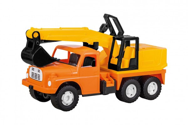 Auto Tatra 148 plast 72cm Bager na piesok v krabici - žltooranžovej 12m+