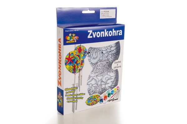 Zvonkohra s farbami 2 druhy v krabici 18x26x3cm